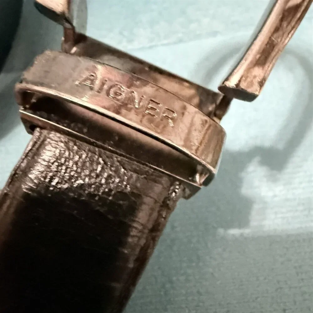 Womens Aigner Black Belt Skinny Vintage